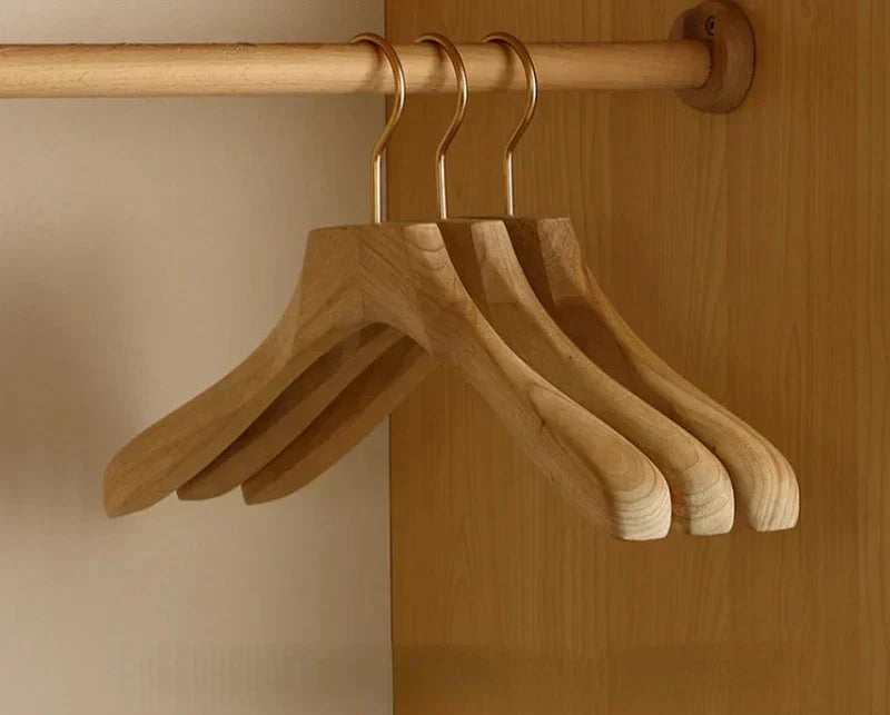 Wooden Broad Shoulder Hangers Pack Closet Organizers