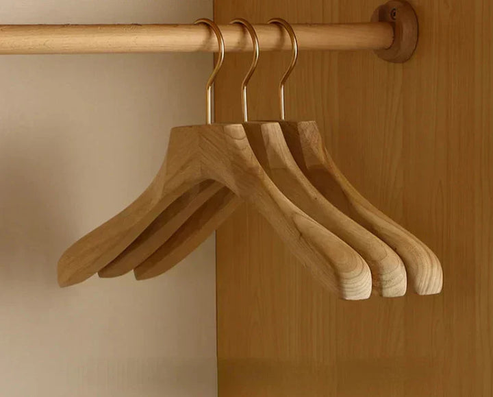 Wooden Broad Shoulder Hangers Pack Closet Organizers
