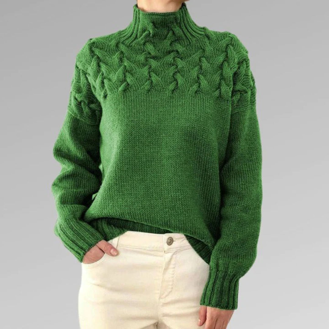 Womens Oversized Turtleneck Sweater Soft Knit