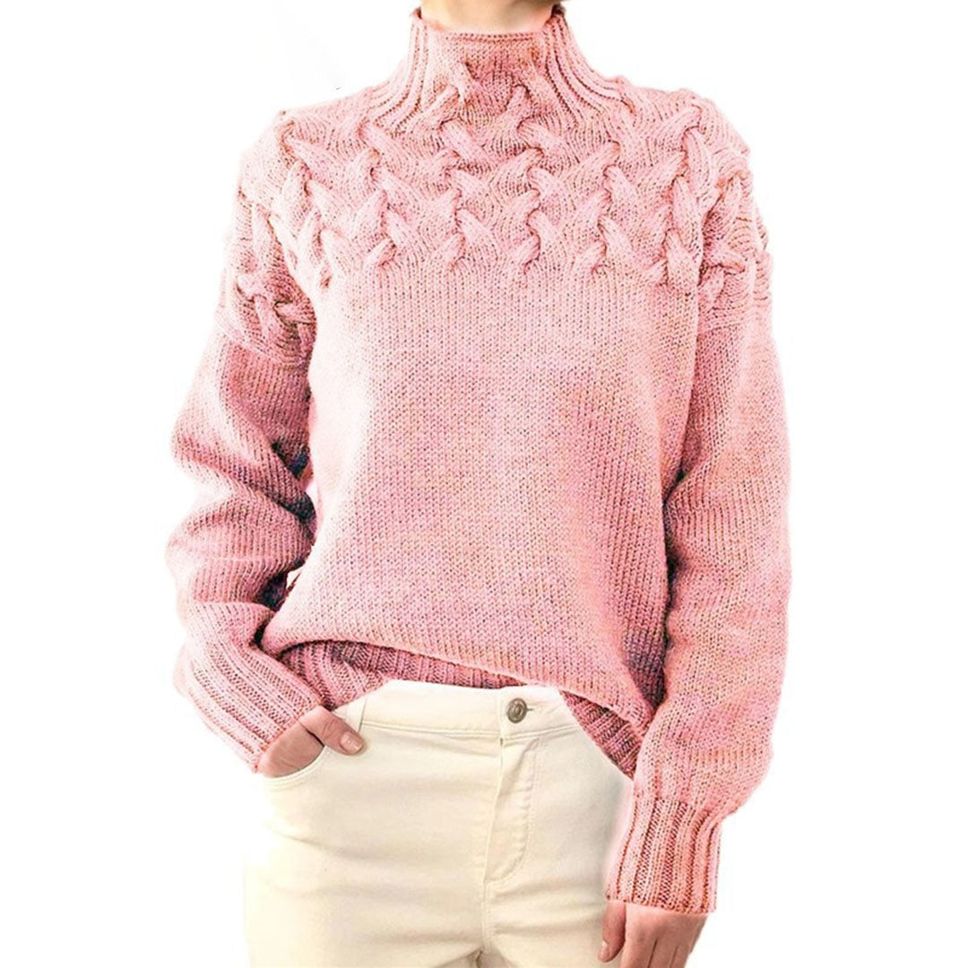 Womens Oversized Turtleneck Sweater Soft Knit