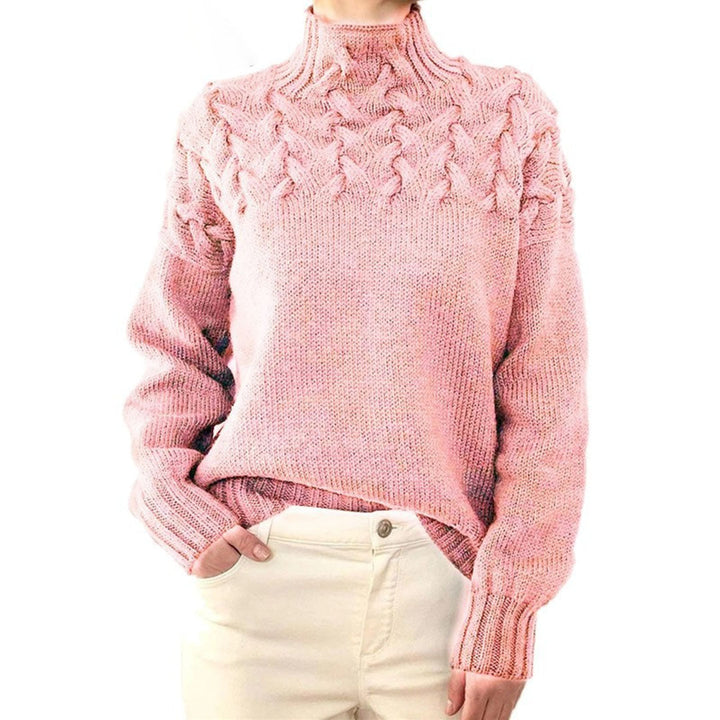 Womens Oversized Turtleneck Sweater Soft Knit