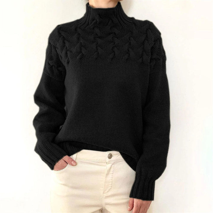 Womens Oversized Turtleneck Sweater Soft Knit