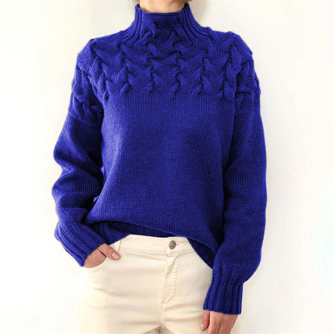 Womens Oversized Turtleneck Sweater Soft Knit
