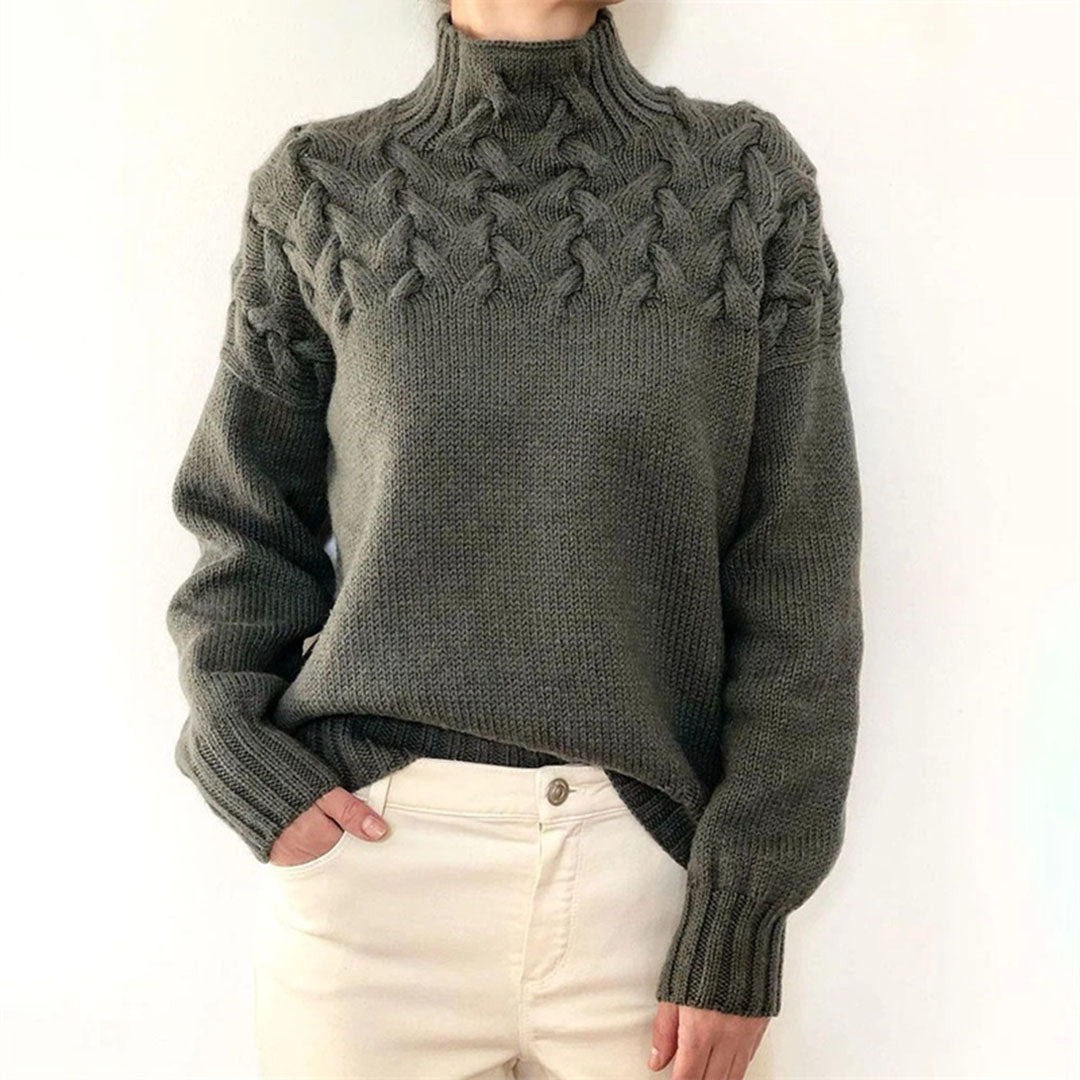 Womens Oversized Turtleneck Sweater Soft Knit