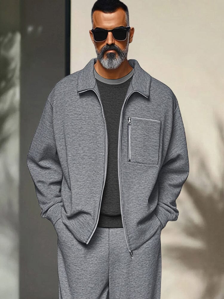Mens Tracksuit Zip Jacket Set Athleisure Regular Fit