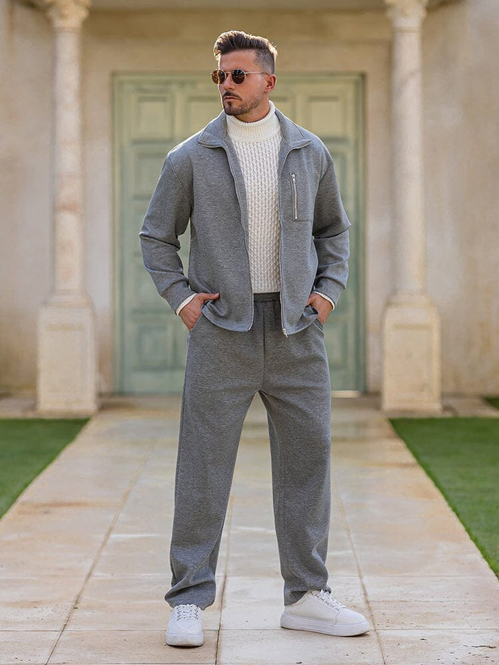 Mens Tracksuit Zip Jacket Set Athleisure Regular Fit
