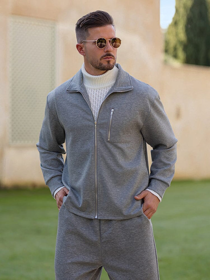 Mens Tracksuit Zip Jacket Set Athleisure Regular Fit