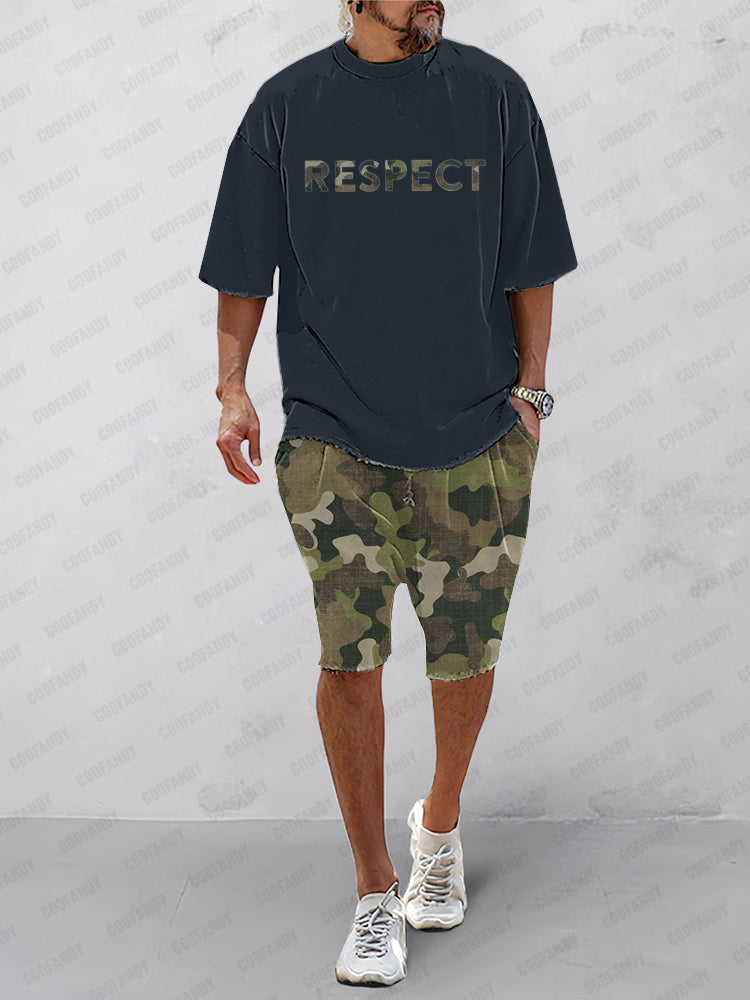 Mens Two-Piece Set Cotton Oversized T-Shirt and Shorts - BritishMode