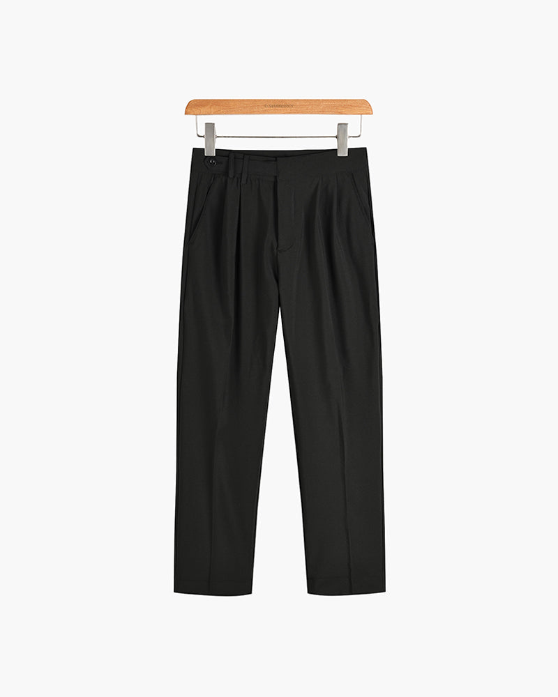 Mens Slim Fit Pleated Dress Pants
