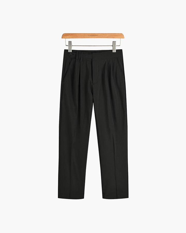Mens Slim Fit Pleated Dress Pants