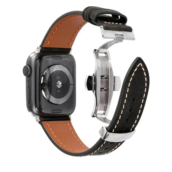 Leather Strap for Apple Watch with Secure Buckle