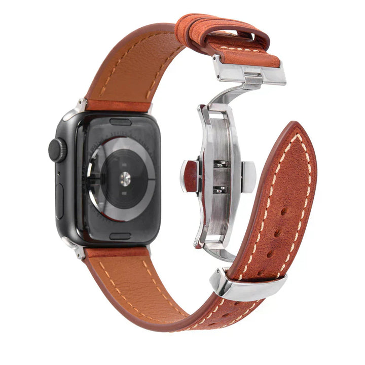 Leather Strap for Apple Watch with Secure Buckle