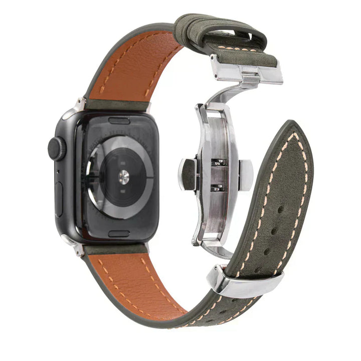 Leather Strap for Apple Watch with Secure Buckle