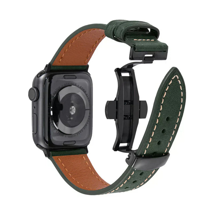 Leather Strap for Apple Watch with Secure Buckle