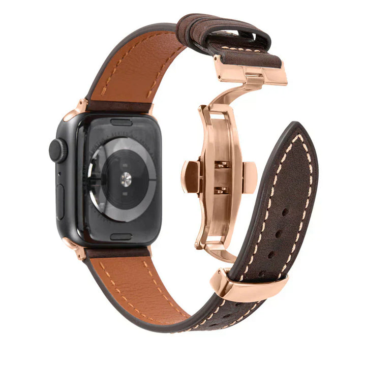 Leather Strap for Apple Watch with Secure Buckle