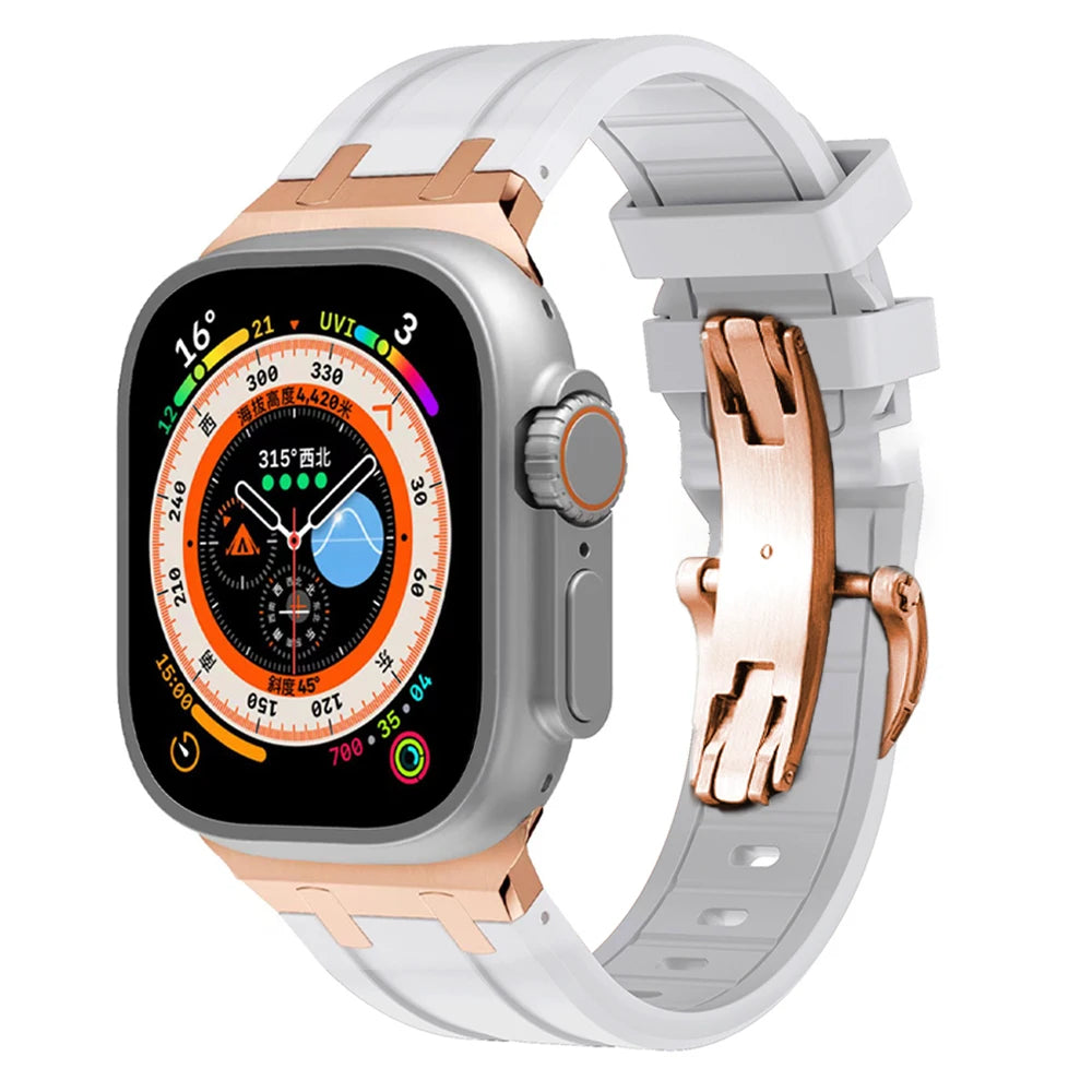 Unisex Silicone Watch Strap Durable Secure Buckle