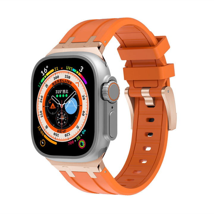 Unisex Apple Watch Strap Durable Rubber with Metal Buckle - BritishMode
