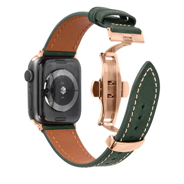 Leather Strap for Apple Watch with Secure Buckle
