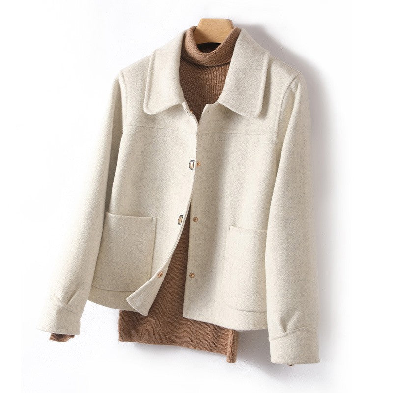 Womens Regular Fit Jacket with Button Front and Patch Pockets
