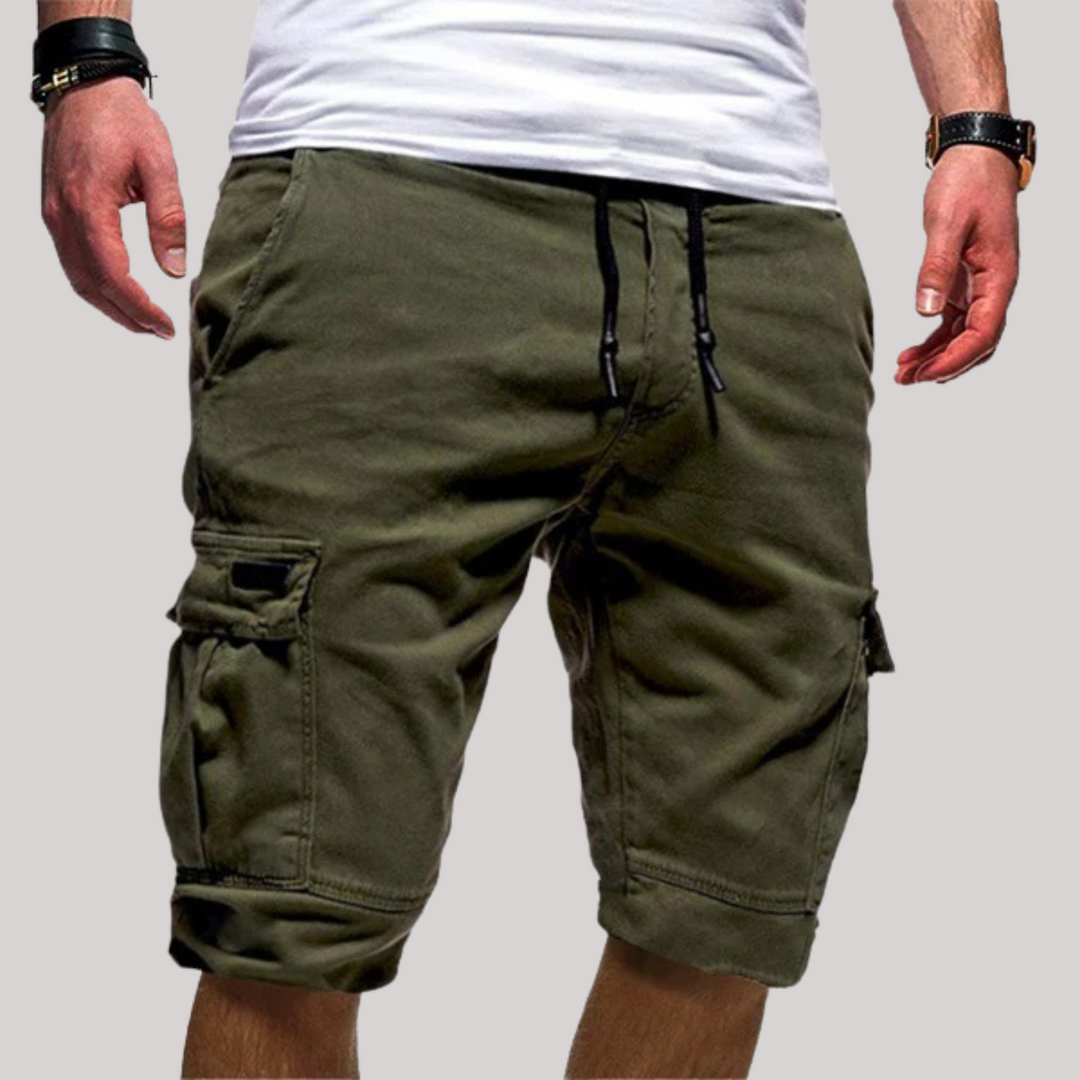 Mens Cargo Shorts Elastic Waist Relaxed Fit
