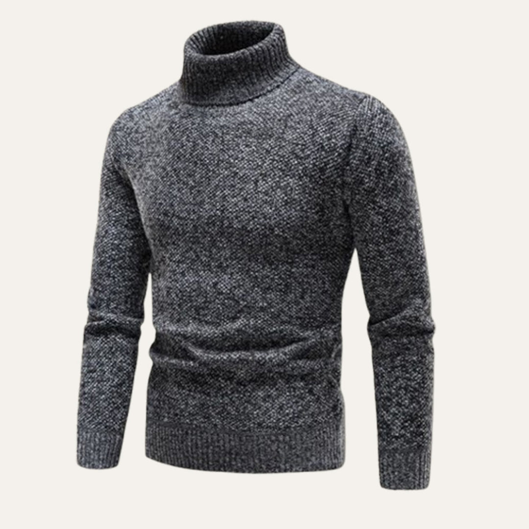 Mens Merino Wool Turtleneck Sweater Slim Fit