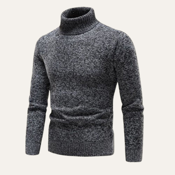 Mens Merino Wool Turtleneck Sweater Slim Fit