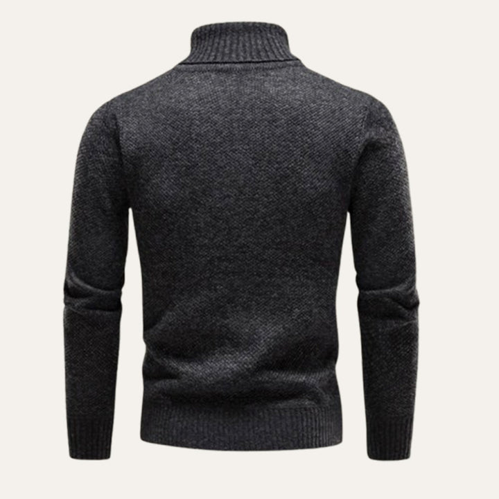 Mens Merino Wool Turtleneck Sweater Slim Fit