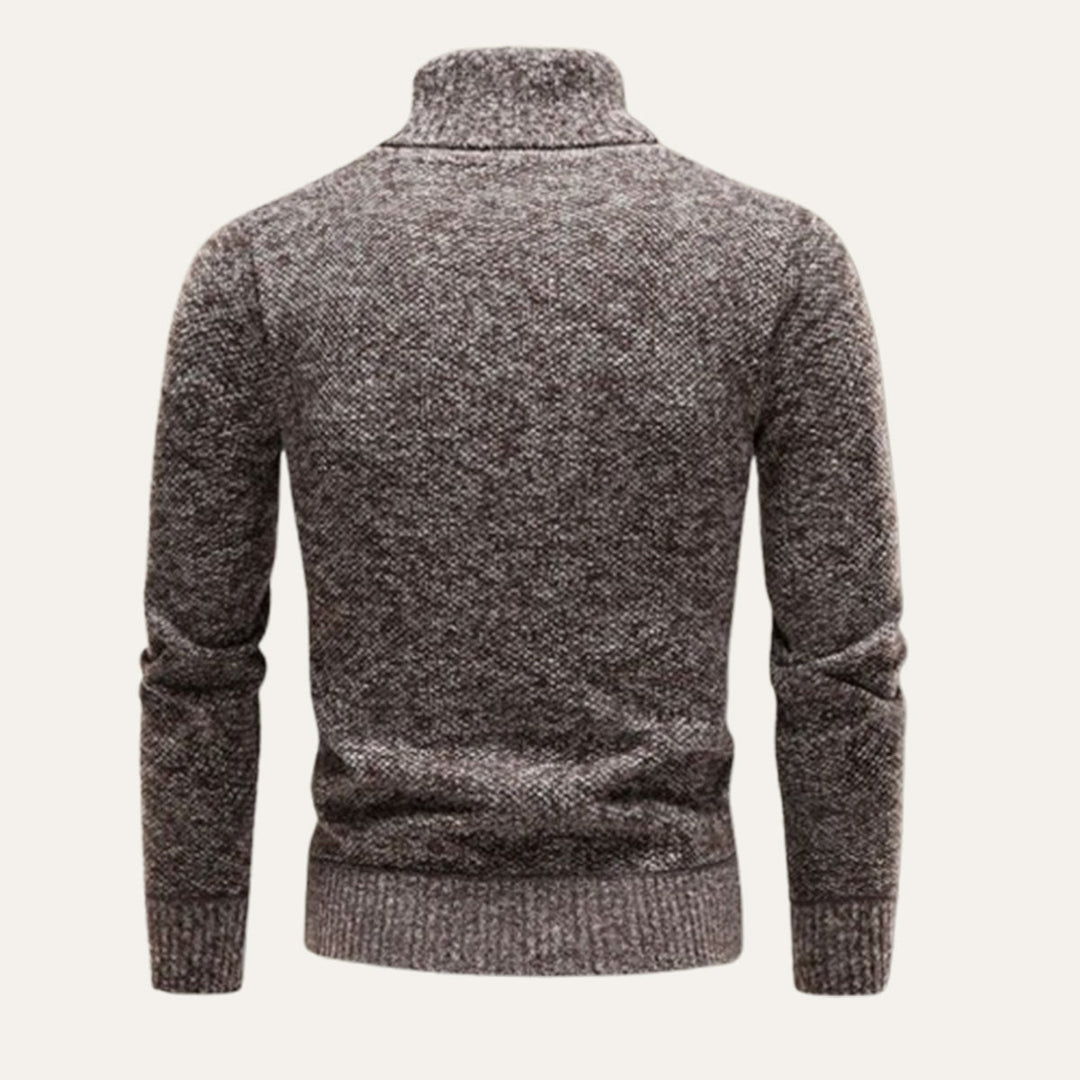 Mens Merino Wool Turtleneck Sweater Slim Fit