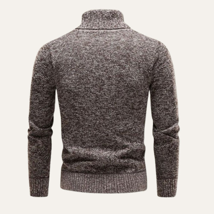 Mens Merino Wool Turtleneck Sweater Slim Fit