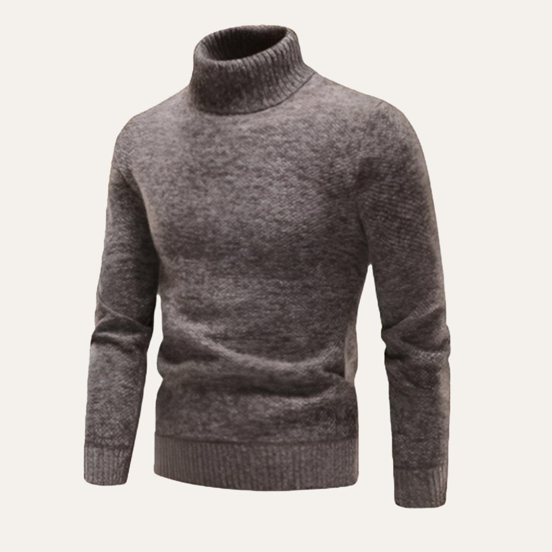 Mens Merino Wool Turtleneck Sweater Slim Fit