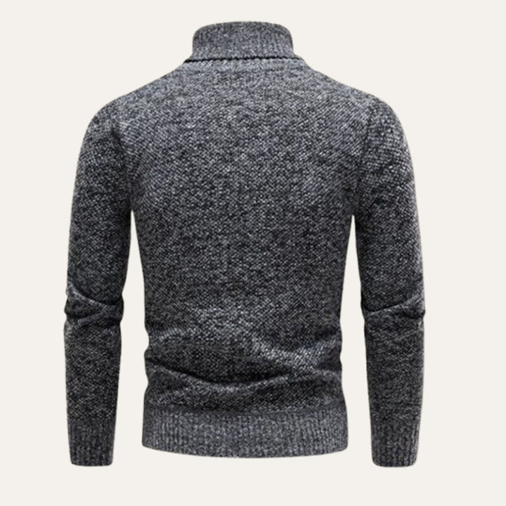 Mens Merino Wool Turtleneck Sweater Slim Fit