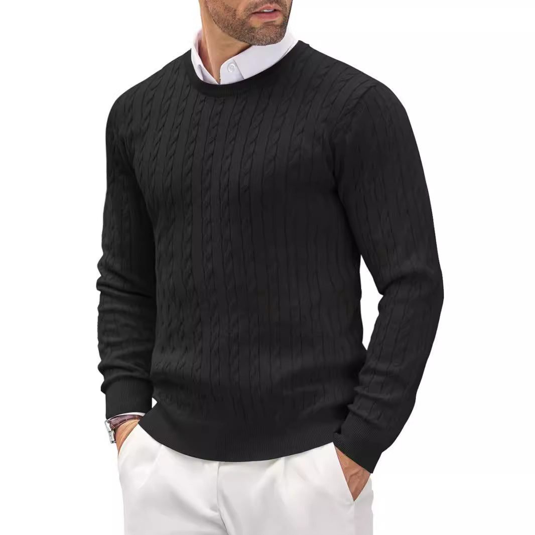 Mens Slim Fit Fine Knit Crew Neck Sweater