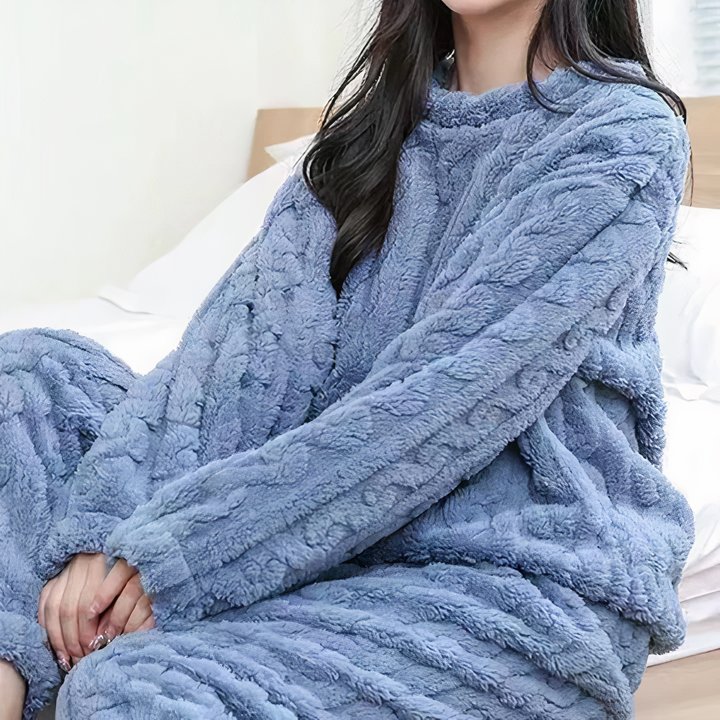 Womens Fleece Pajama Set Warm Comfortable Fit