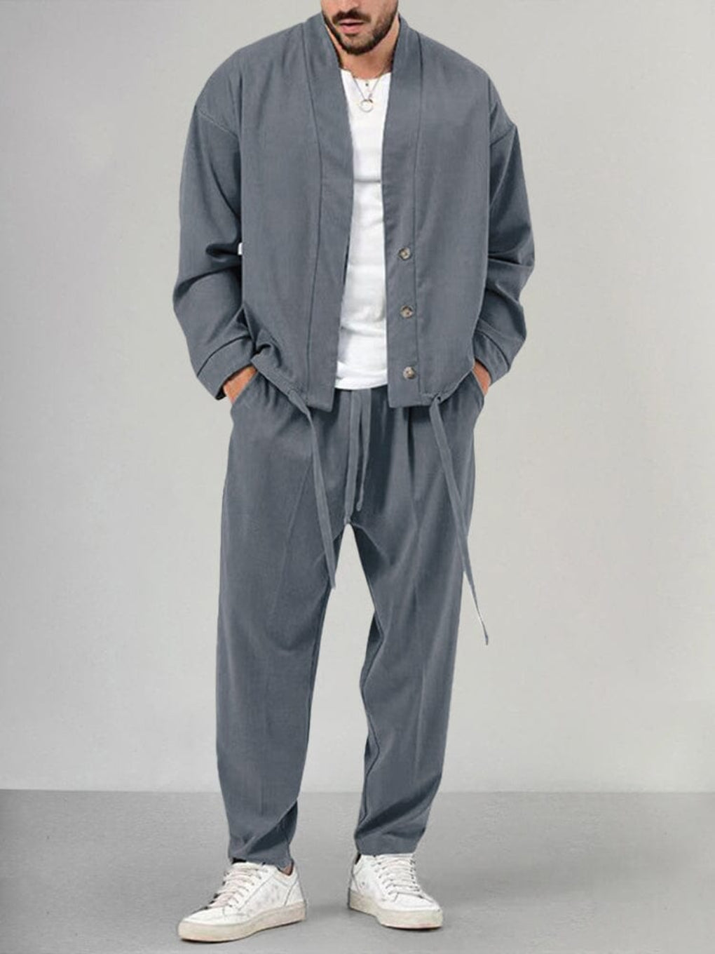 Mens Lounge Set Cotton Relaxed Fit