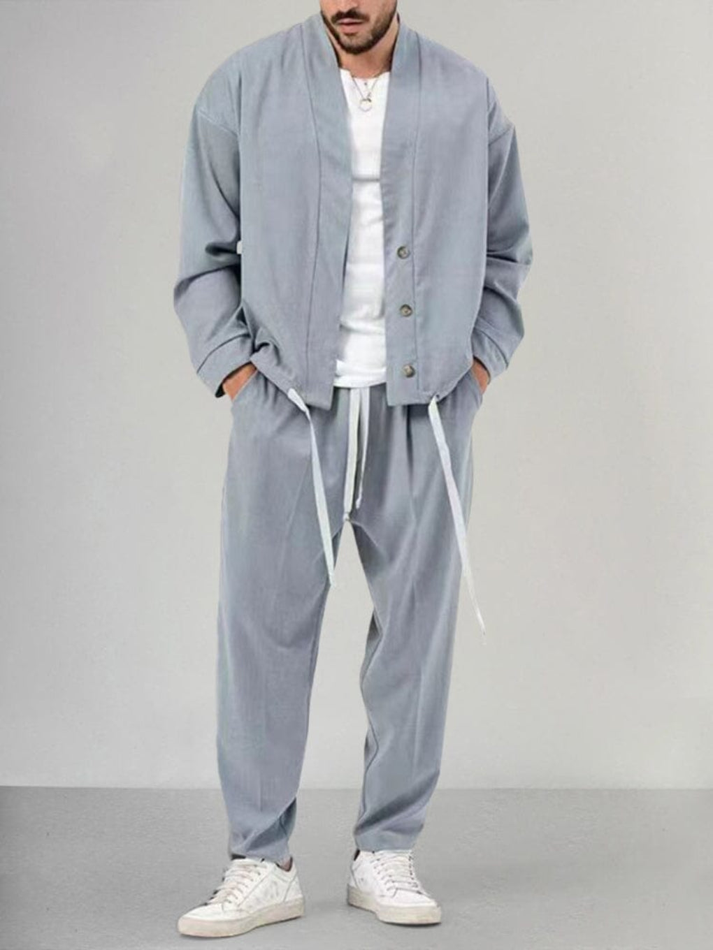 Mens Lounge Set Cotton Relaxed Fit