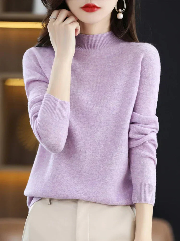 Womens Merino Wool Crew Neck Soft Sweater