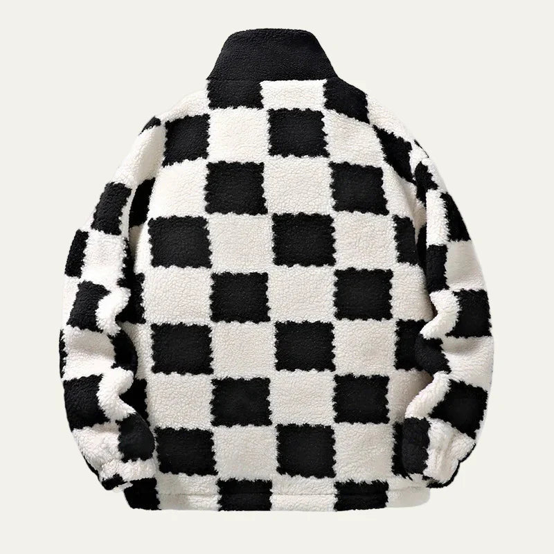 Mens Fleece Jacket Quilted Lining Relaxed Fit