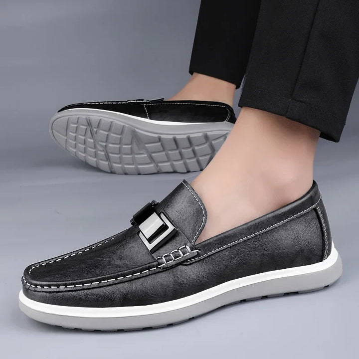 Mens Loafers Genuine Leather Slip-On