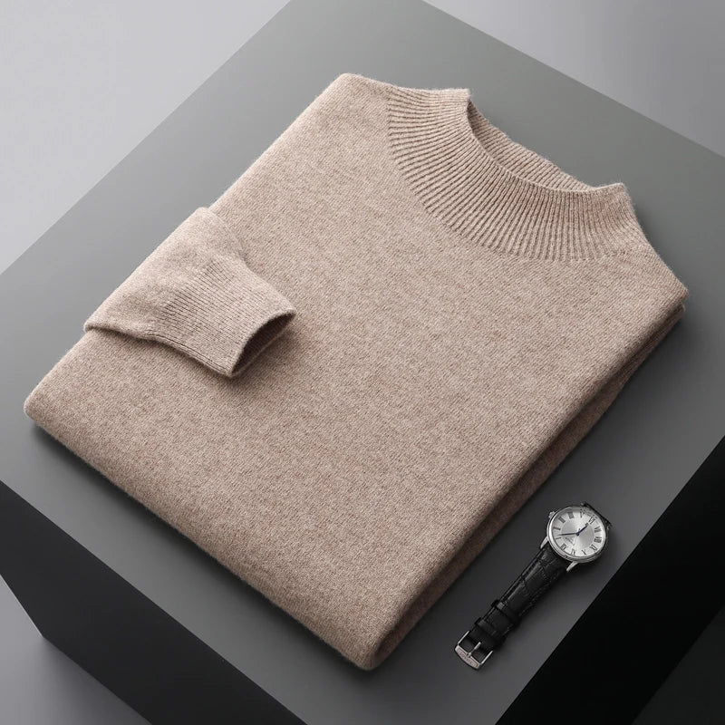 Mens Wool Sweater Cozy Knitwear Regular Fit