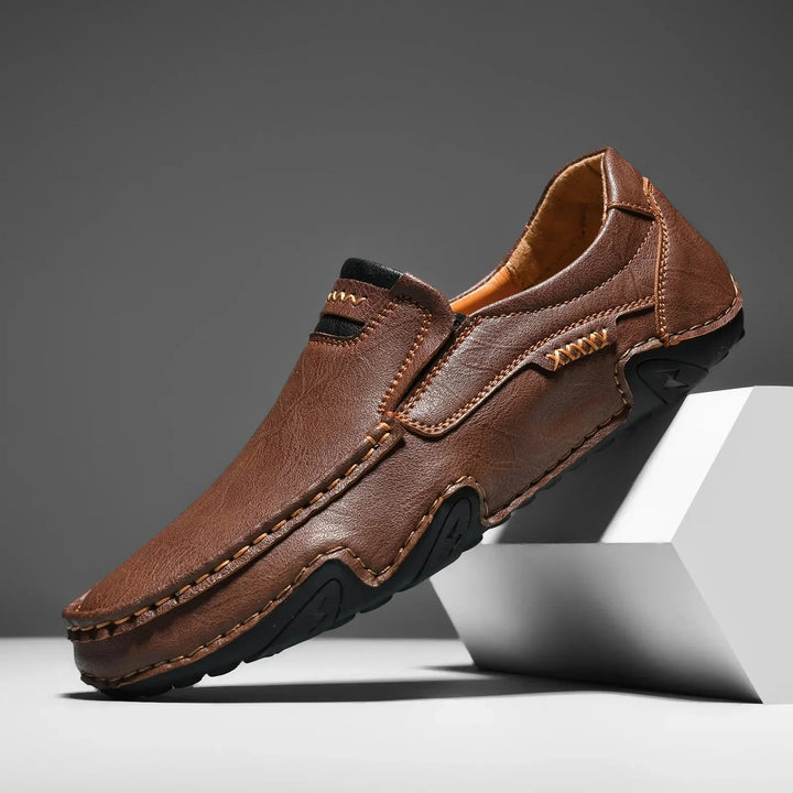 Mens Leather Loafers Slip-On Classic Fit