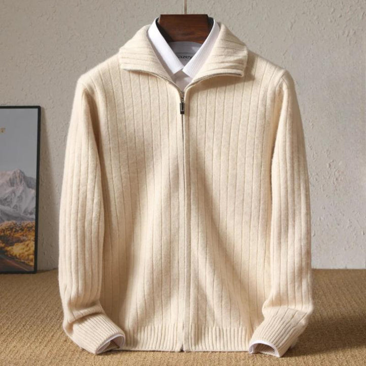 Mens Cashmere Knit Cardigan Classic Fit Sweater - BritishMode