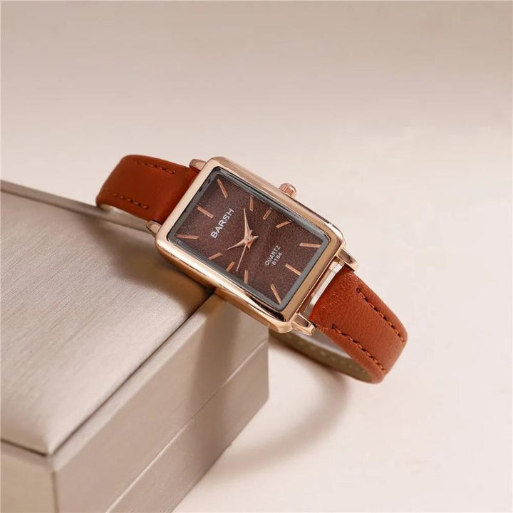 Unisex Slim Fit Rectangular Solid Wristwatch