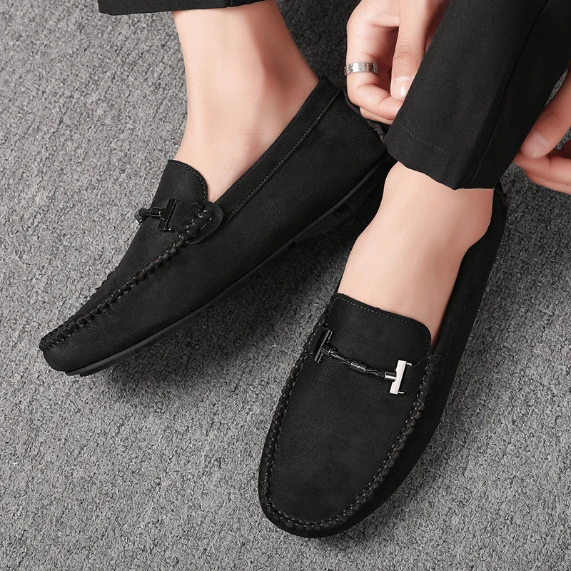 Mens Suede Loafers Slip-On Comfortable