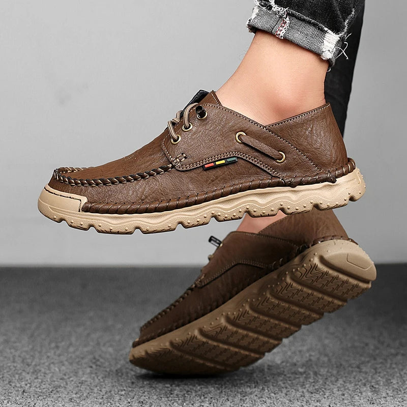 Mens Leather Shoes Genuine Leather Slip-On