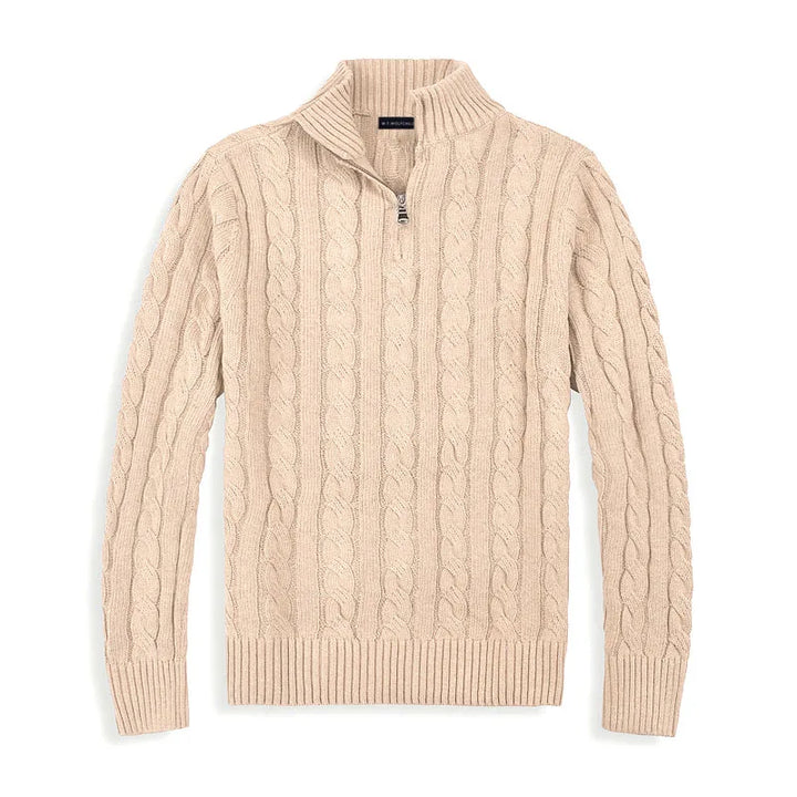 Mens Half Zip Sweater Wool Blend Regular Fit