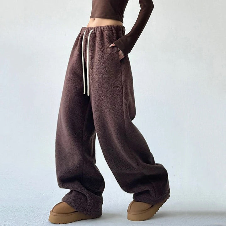 Womens Wide-Leg Sweatpants Drawstring Waist Casual Fit