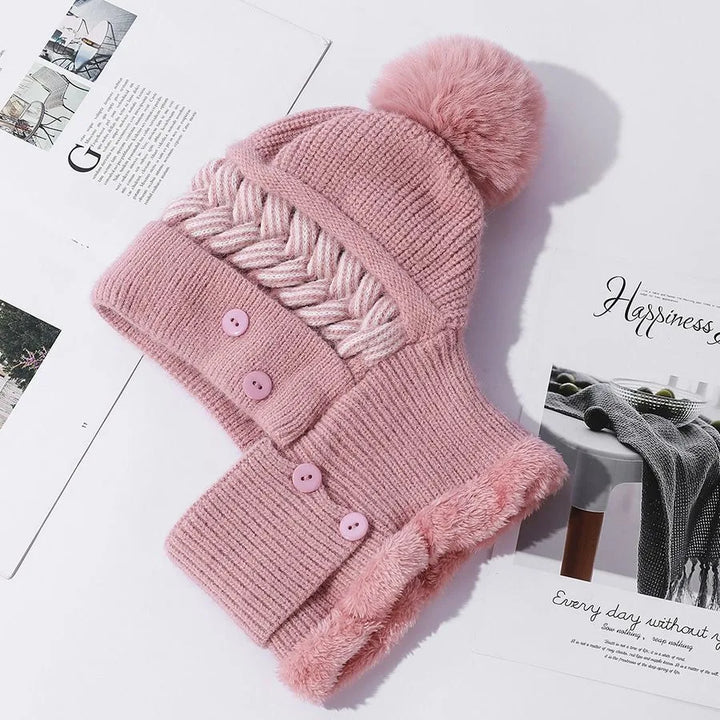 Unisex Beanie Hat Soft Fuzzy Pom Pom