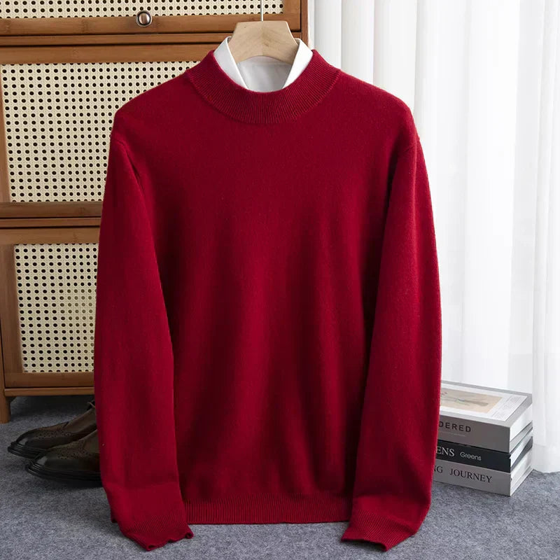 Mens Wool Pullover Classic Crew Neck - BritishMode