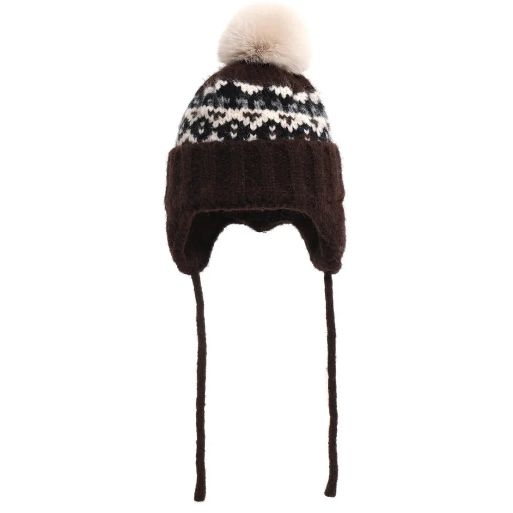 Womens Knit Hat with Pom Pom Warm Fit