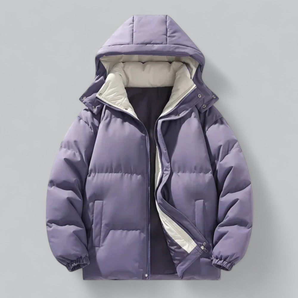 Mens Down Jacket Water-Repellent Hooded Puffer Parka
